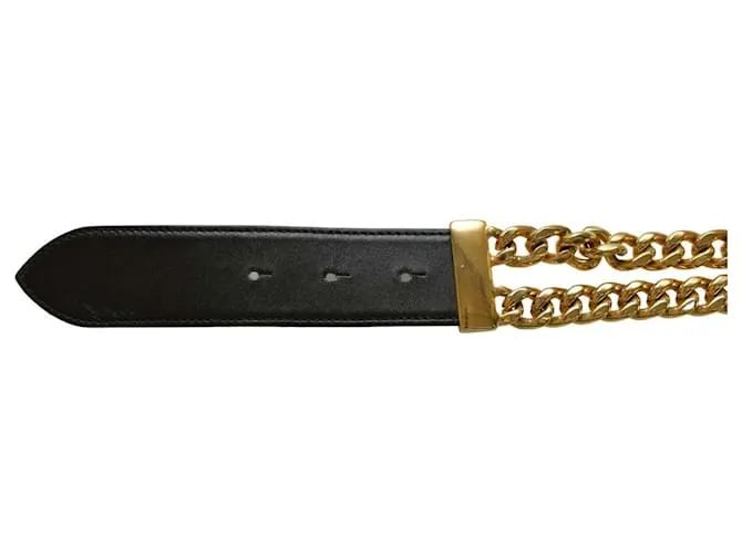 Iceberg Cinturones Negro Gold hardware 