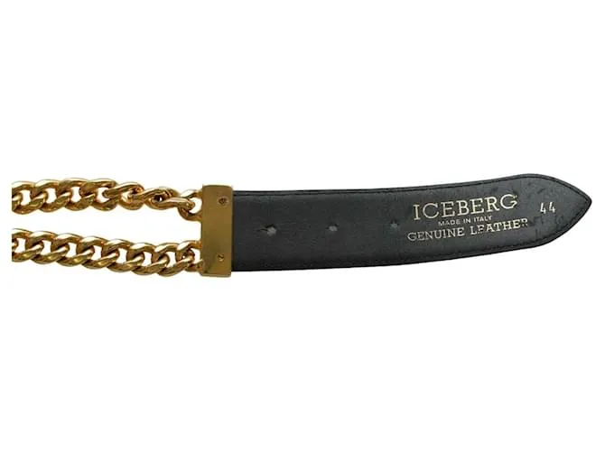 Iceberg Cinturones Negro Gold hardware 