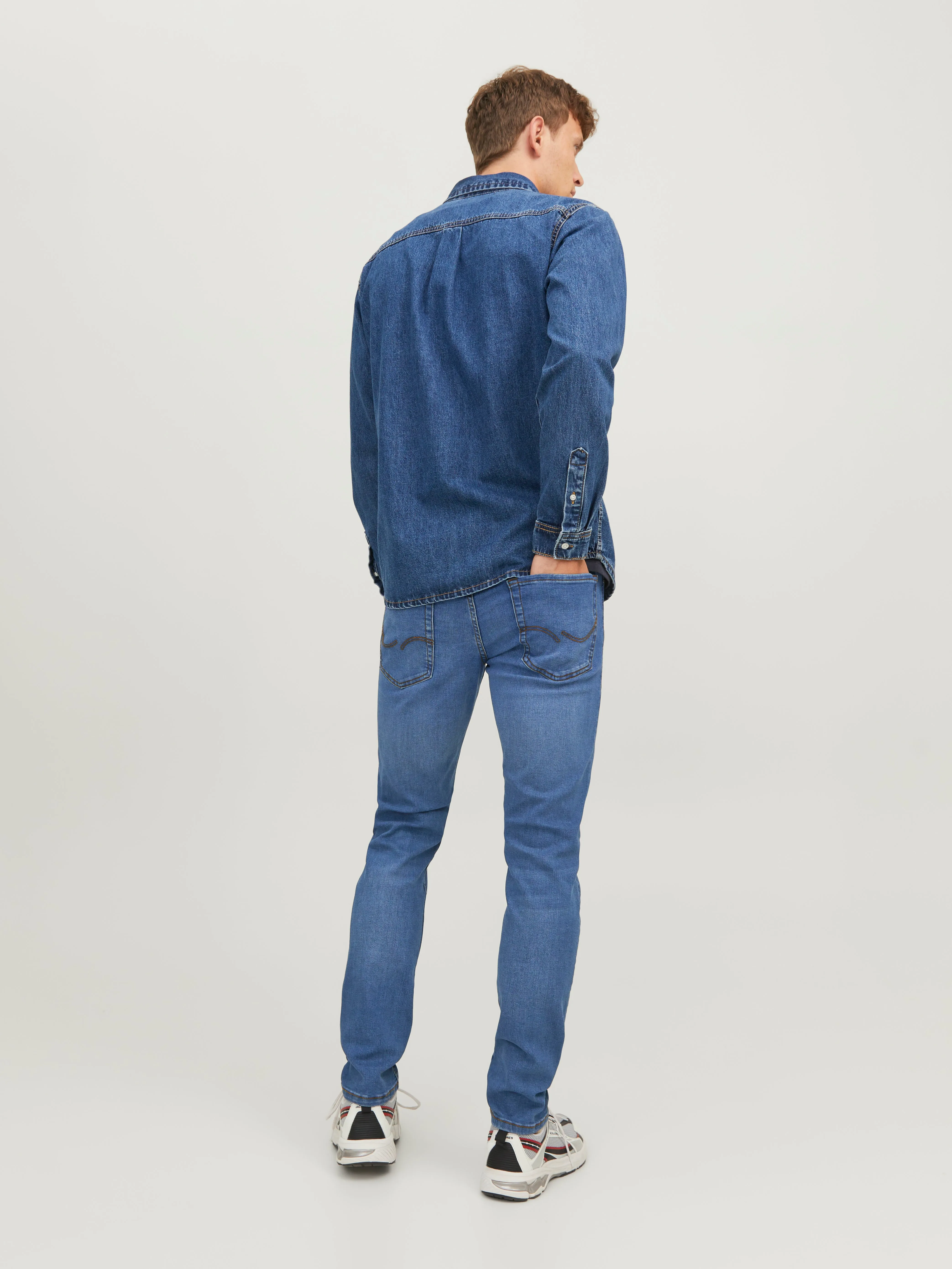 JJIGLENN JJORIGINAL SQ 223 Vaqueros de corte slim | Azul intermedio | Jack & Jones®