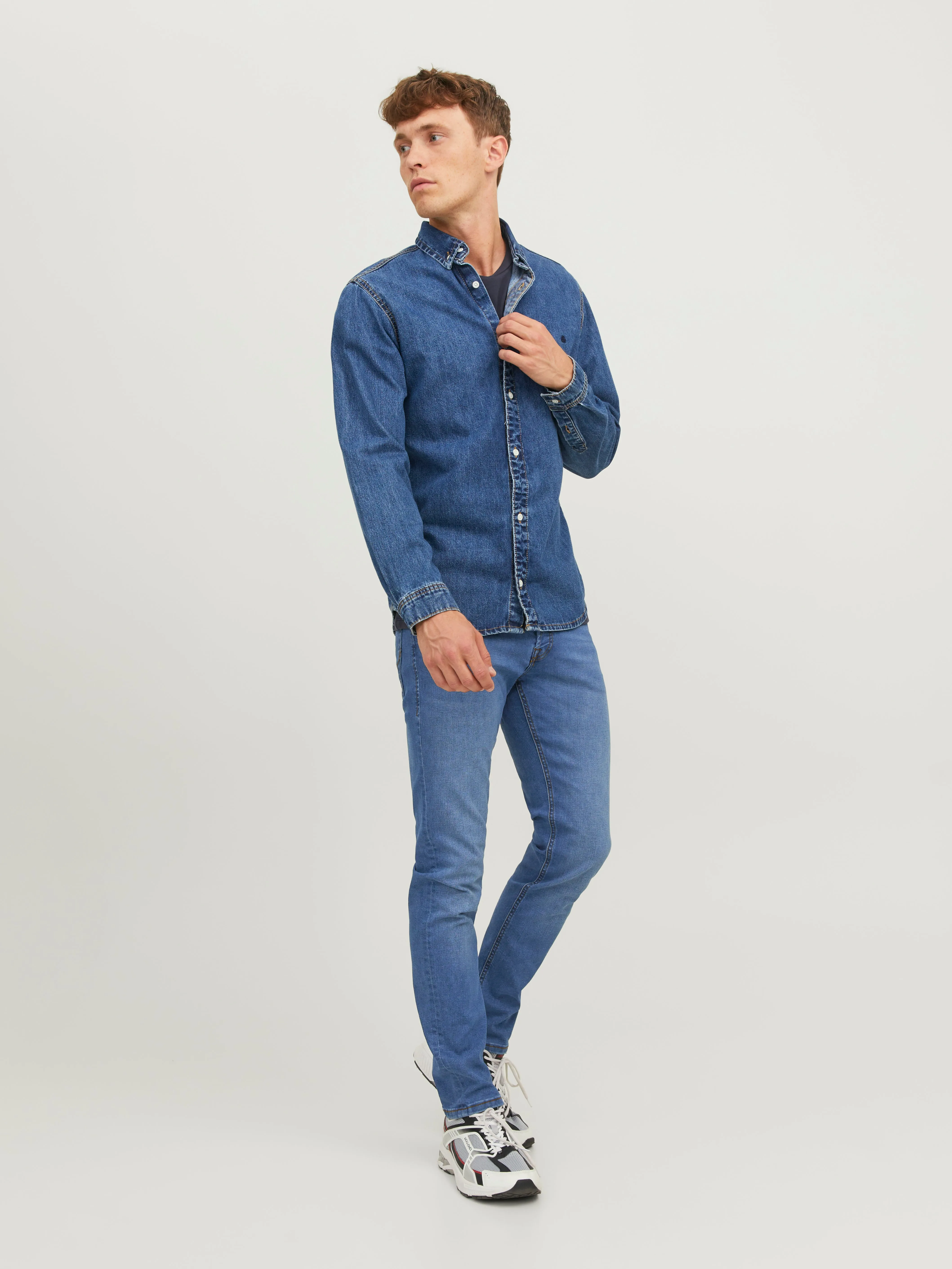 JJIGLENN JJORIGINAL SQ 223 Vaqueros de corte slim | Azul intermedio | Jack & Jones®