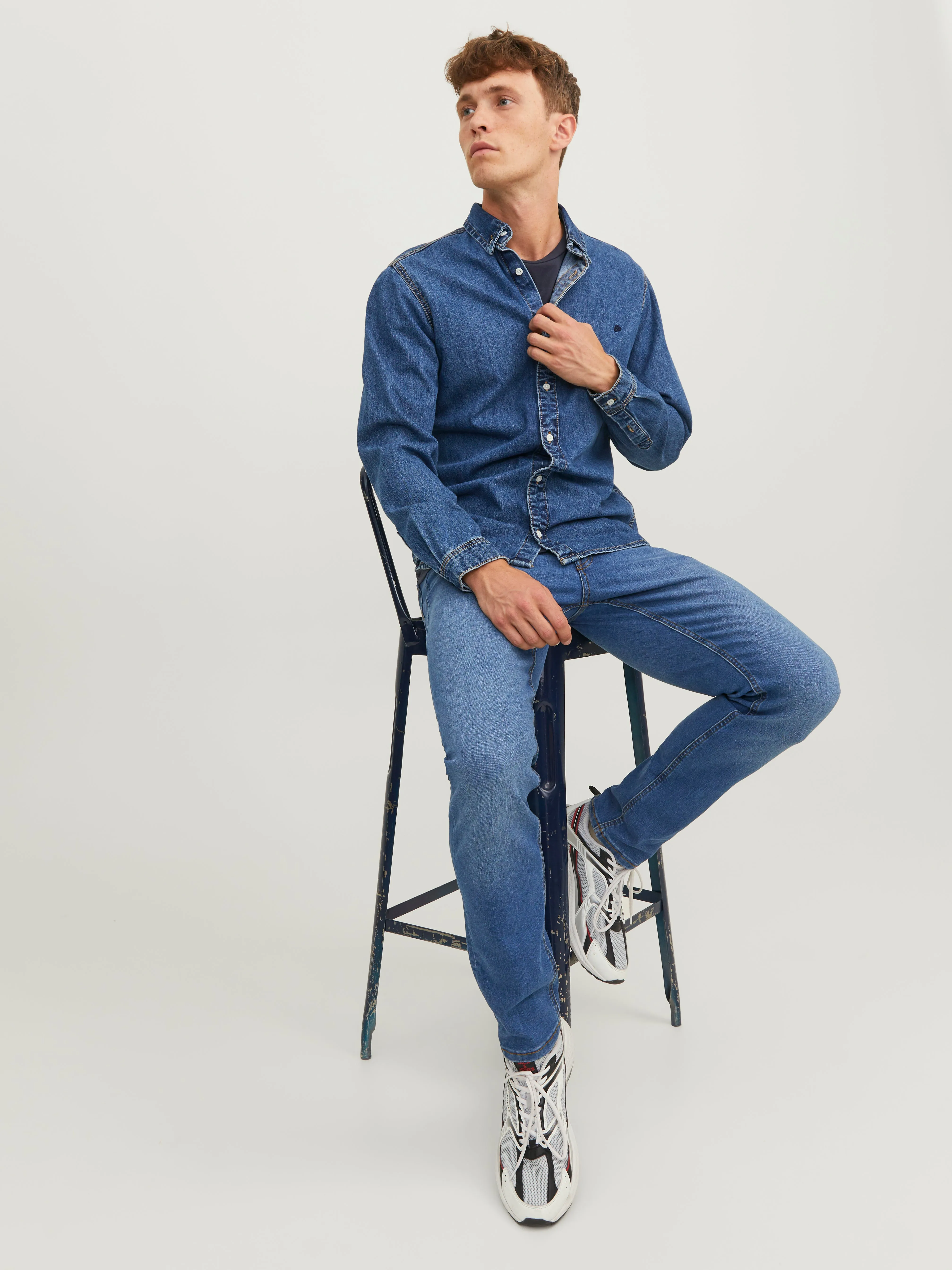 JJIGLENN JJORIGINAL SQ 223 Vaqueros de corte slim | Azul intermedio | Jack & Jones®