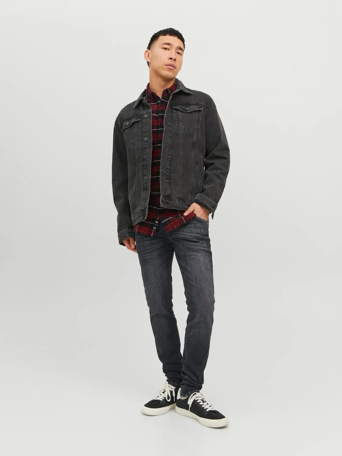 JJILIAM JJFOX BL 655 50SPS Vaqueros de corte skinny | Gris intermedio | Jack & Jones®