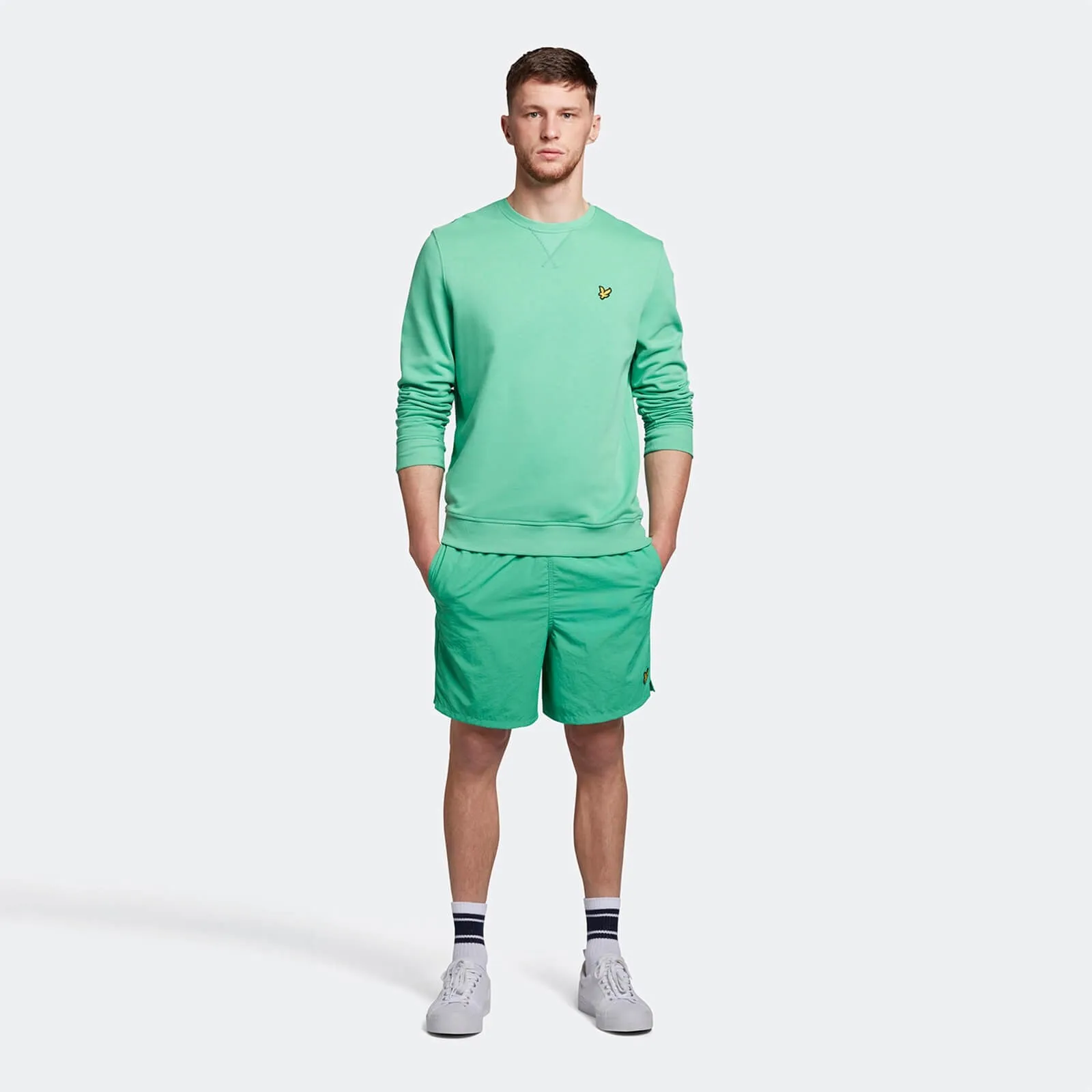 LYLE & SCOTT CREW NECK SWEATSHIRT GREEN GLAZE