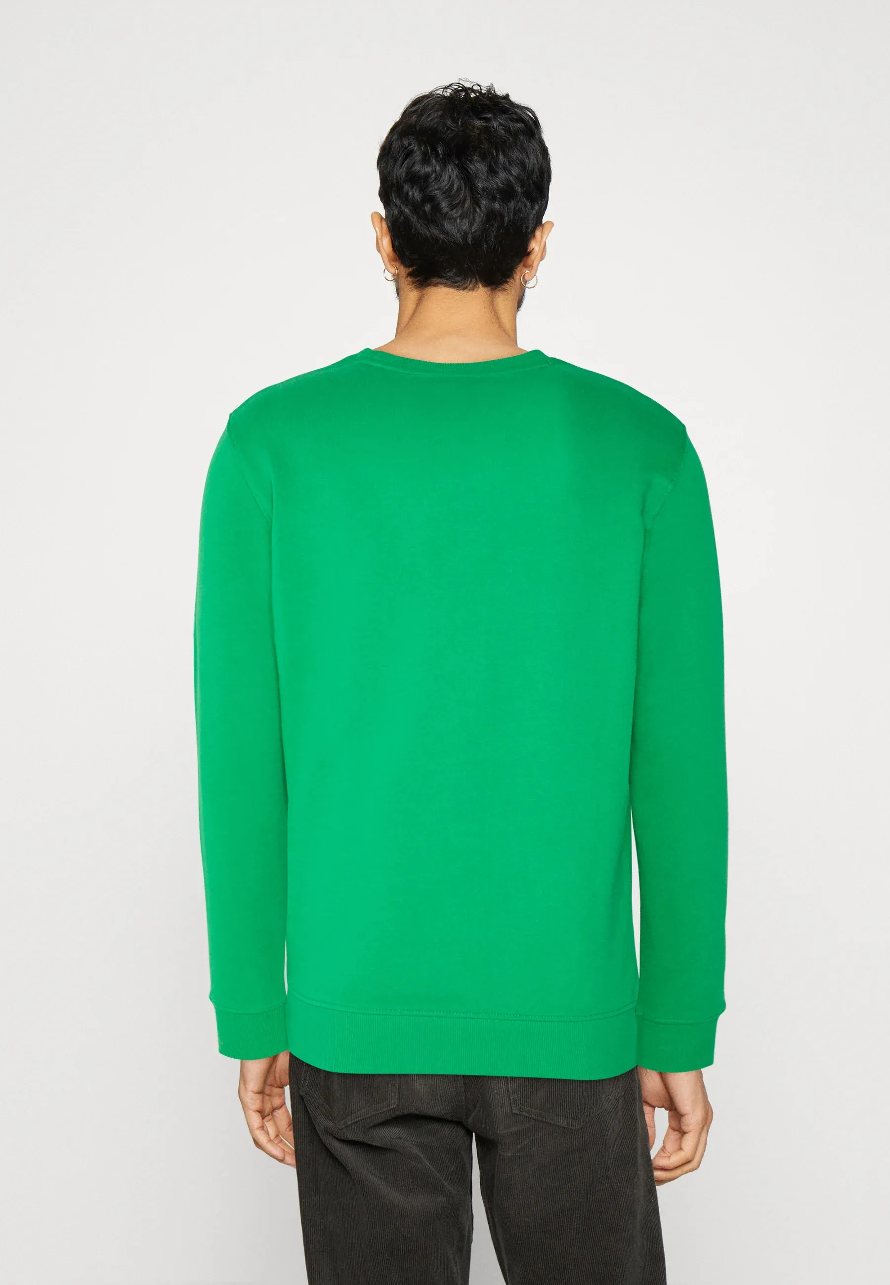 LYLE & SCOTT CREW NECK SWEATSHIRT GRID GREEN