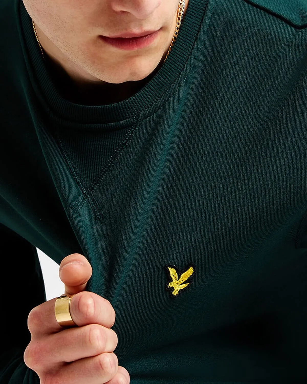 LYLE & SCOTT CREW NECK SWEATSHIRT JADE GREEN