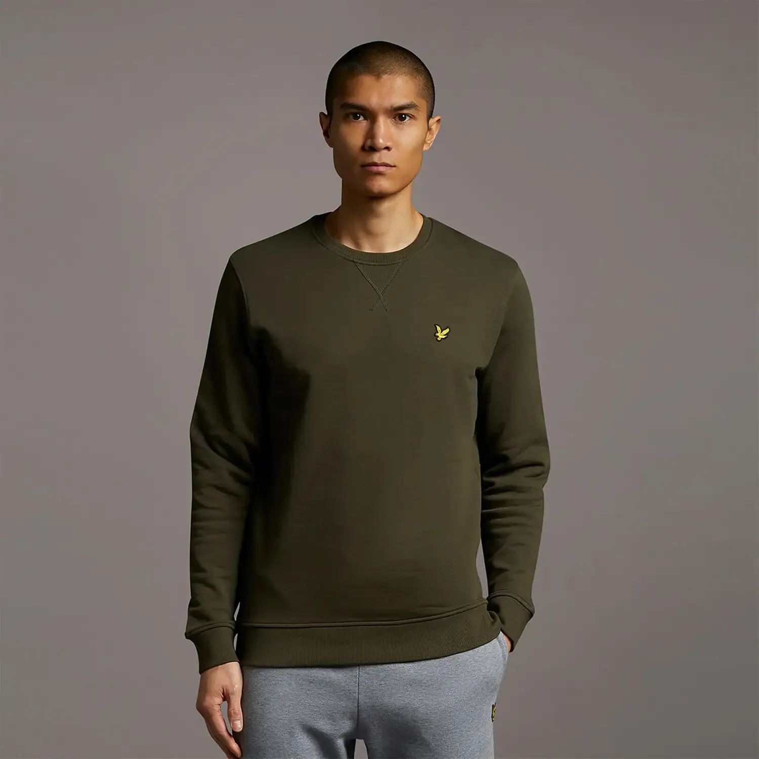 LYLE & SCOTT CREW NECK SWEATSHIRT OLIVE