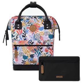 mochila Cabaia Lusaka S - Black Graphic Flowers