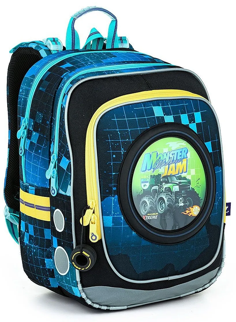 mochila Topgal ENDY 22013 - B/Blue/Black/Monster Truck - boy´s