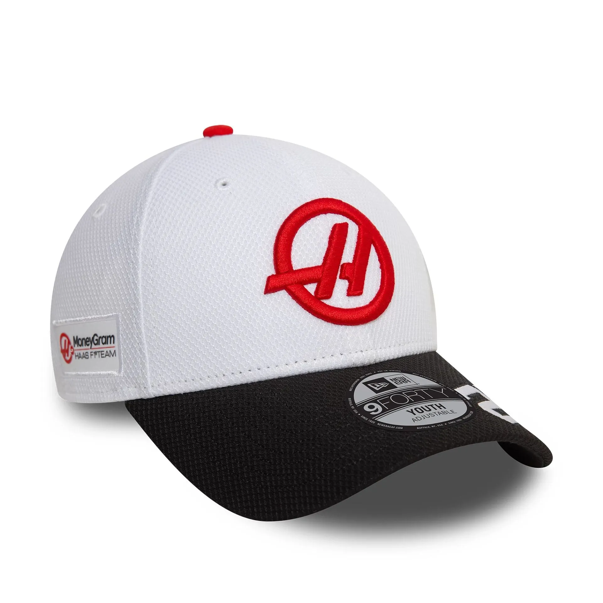 MoneyGram Haas F1 Team Piloto Joven Kevin Magnussen Gorra Ajustable Blanca 9FORTY