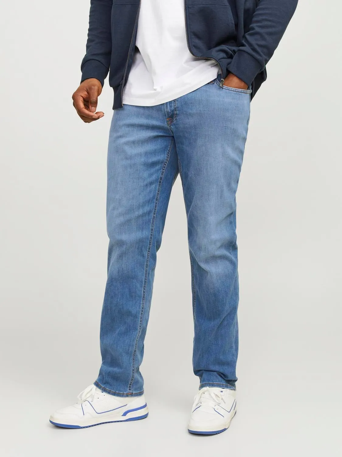 Plus Size JJIGLENN JJORIGINAL AM 815 PLS Vaqueros de corte slim | Azul intermedio | Jack & Jones®