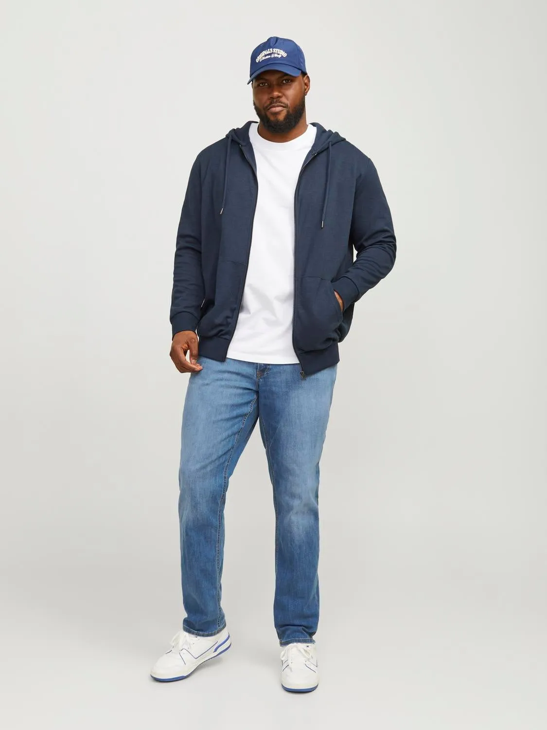 Plus Size JJIGLENN JJORIGINAL AM 815 PLS Vaqueros de corte slim | Azul intermedio | Jack & Jones®