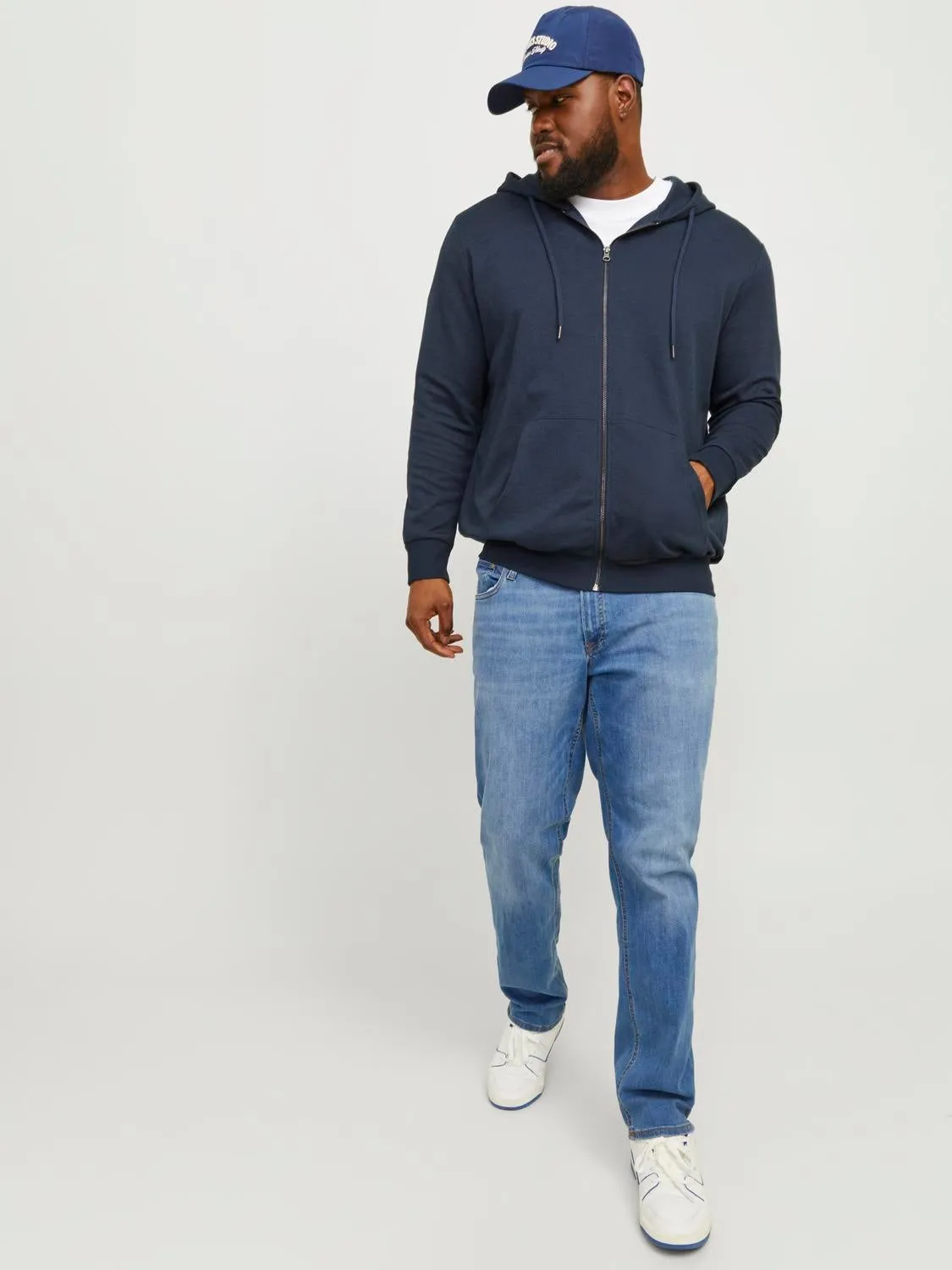 Plus Size JJIGLENN JJORIGINAL AM 815 PLS Vaqueros de corte slim | Azul intermedio | Jack & Jones®