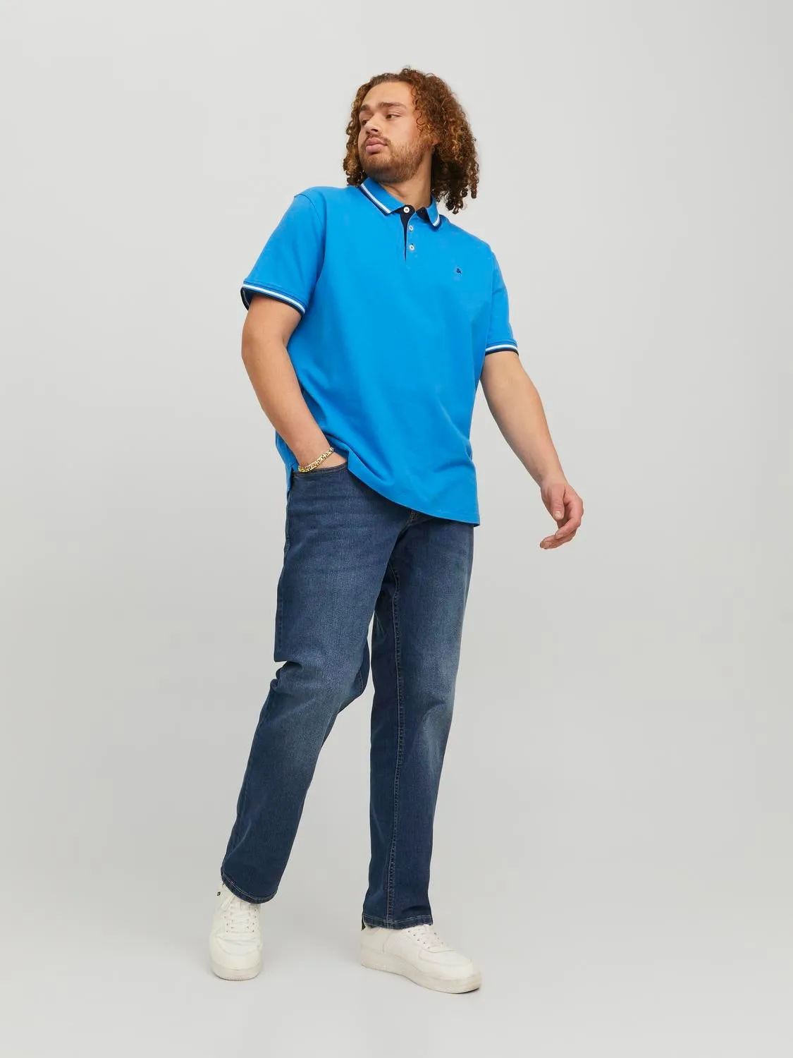 Plus Size JJIGLENN JJORIGINAL MF 070 PLS Vaqueros de corte slim | Azul intermedio | Jack & Jones®