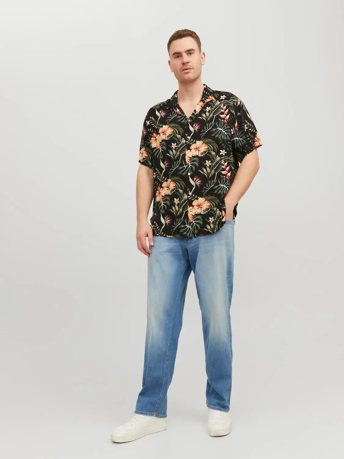 Plus Size JJIMIKE JJORIGINAL GE 314 PLS Vaqueros de corte tapered | Azul intermedio | Jack & Jones®