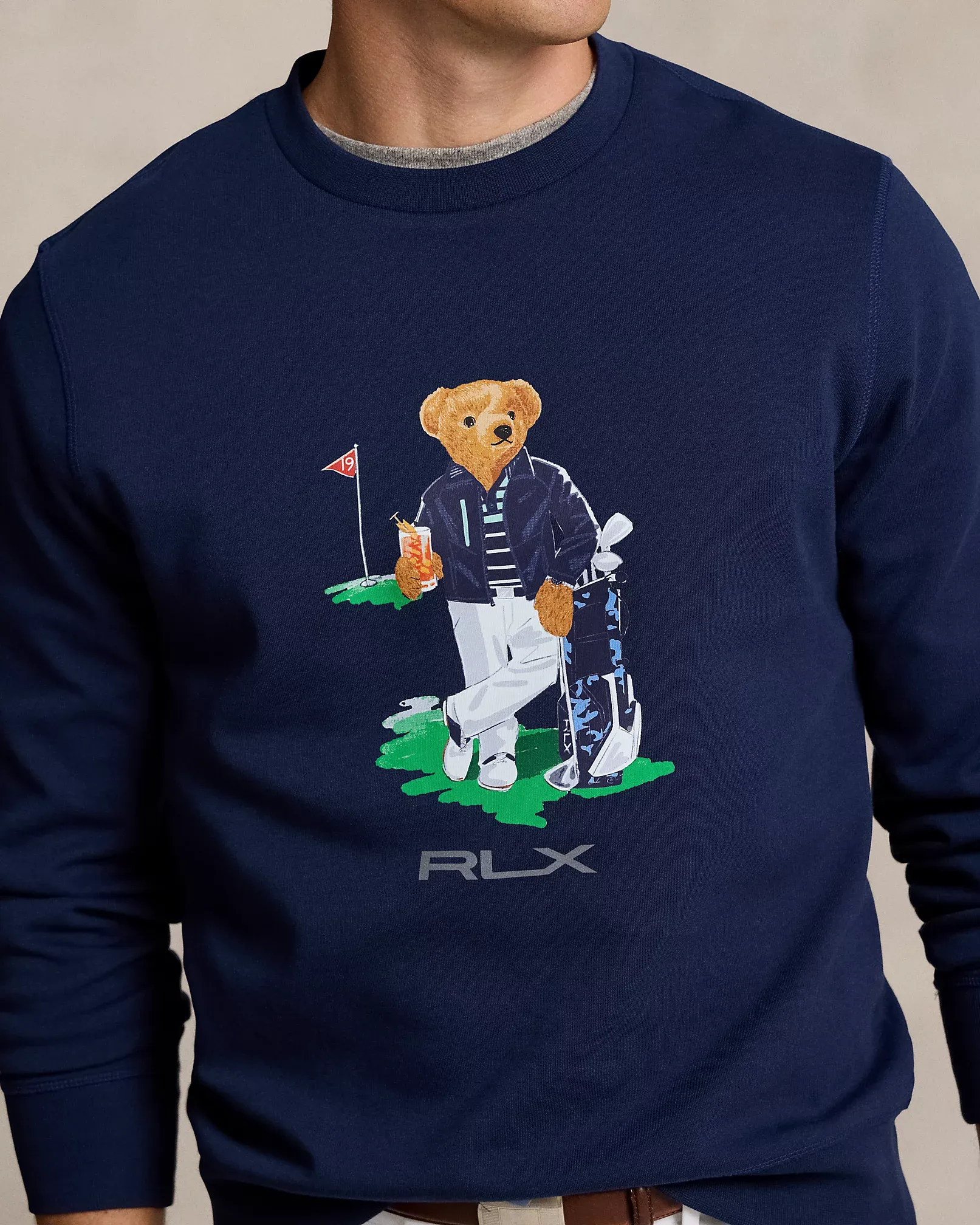 POLO RALPH LAUREN DOUBLE KNIT SWEATSHIRT RLX REFINED NAVY