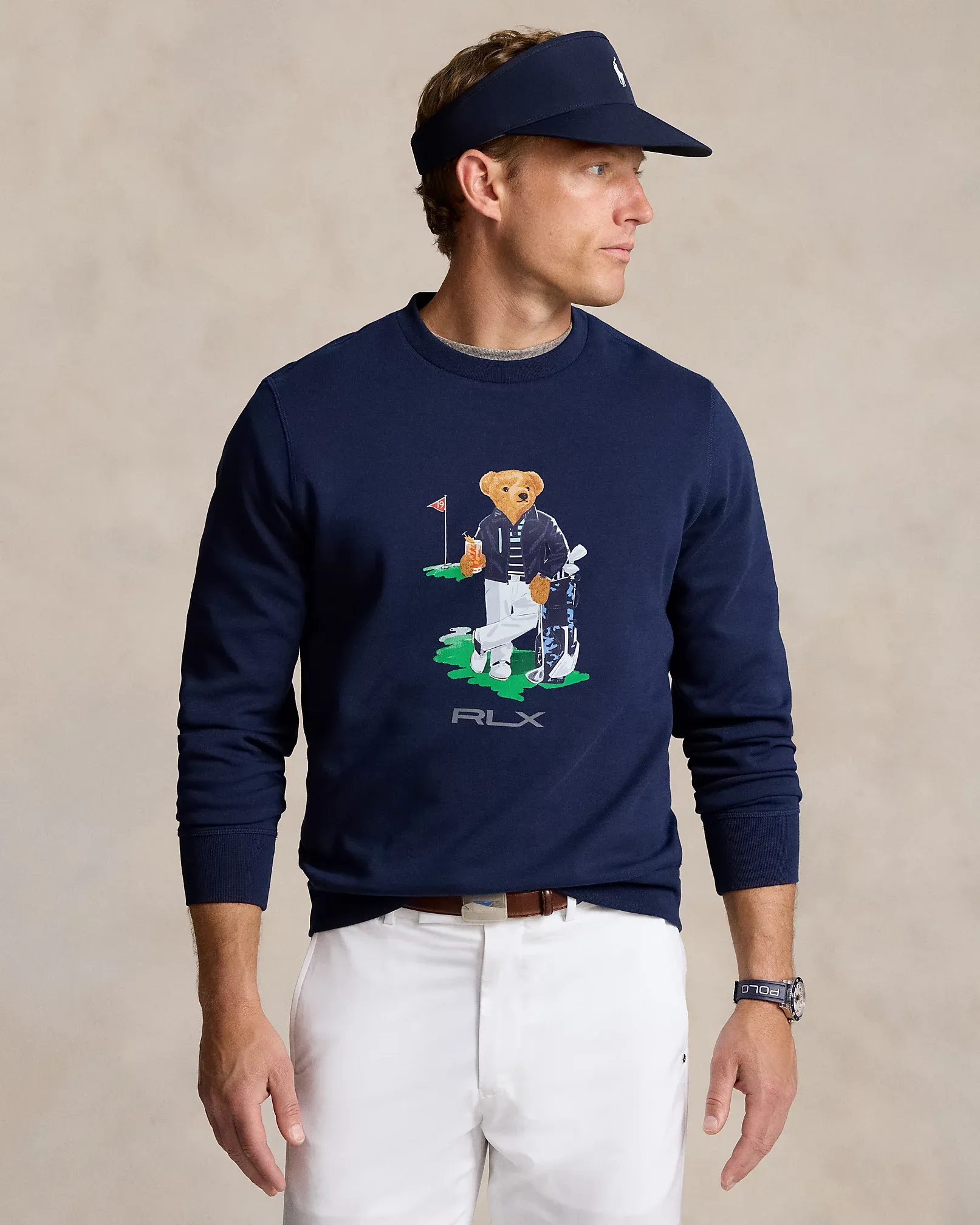 POLO RALPH LAUREN DOUBLE KNIT SWEATSHIRT RLX REFINED NAVY