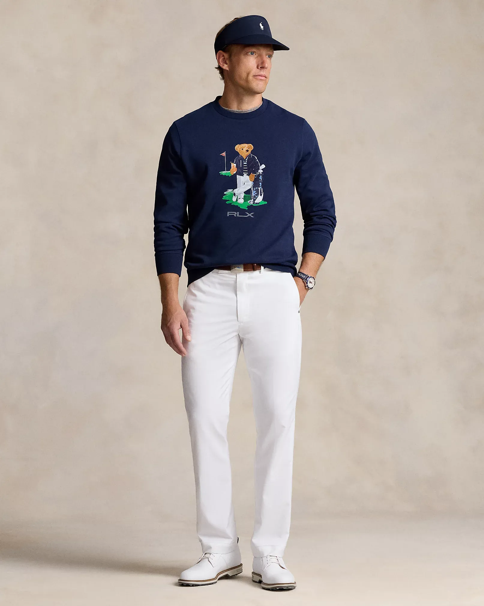 POLO RALPH LAUREN DOUBLE KNIT SWEATSHIRT RLX REFINED NAVY