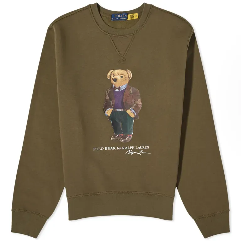 POLO RALPH LAUREN HERITAGE BEAR SWEATSHIRT EXPEDITION OLIVE