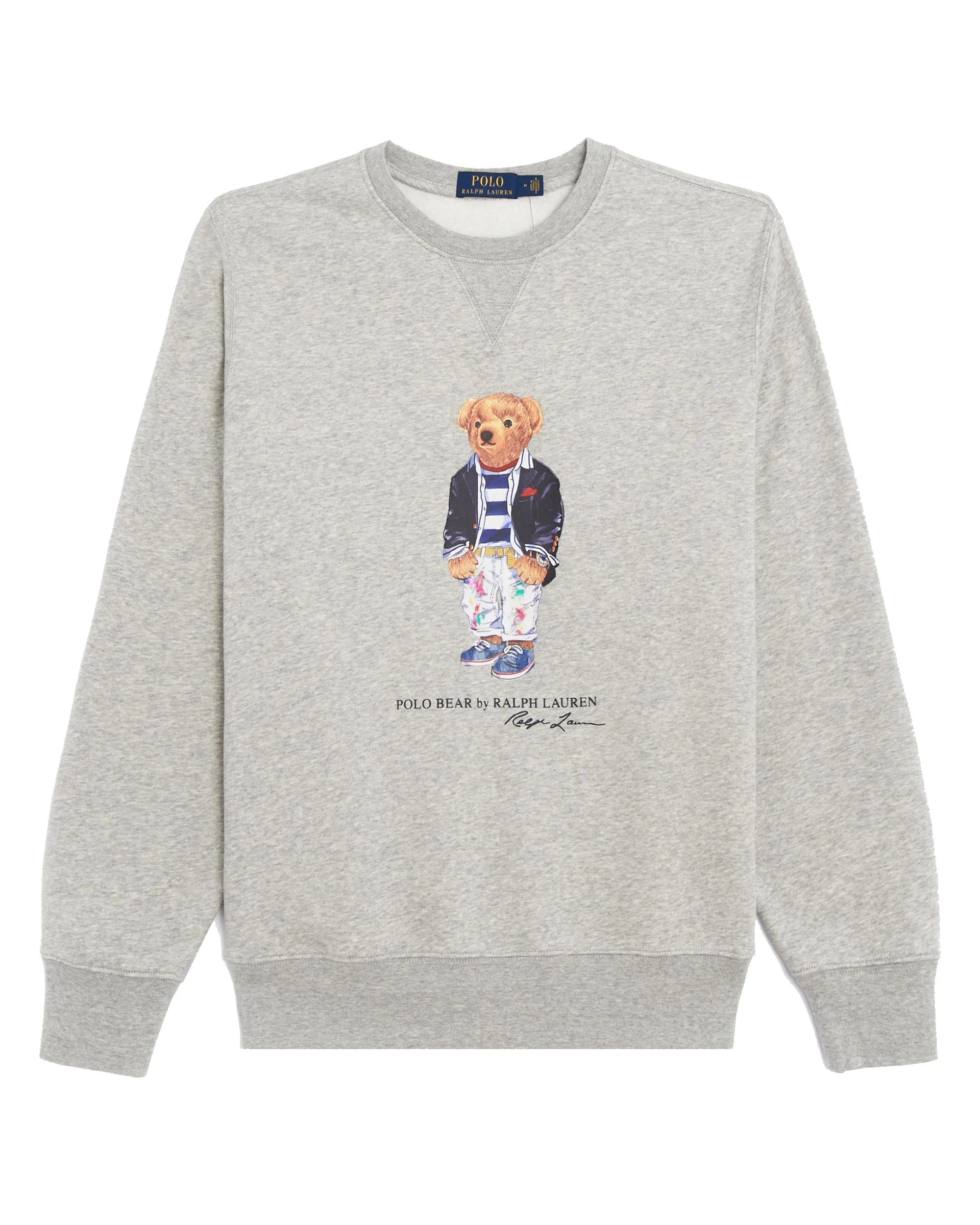 POLO RALPH LAUREN PREPPY BEAR CREW NECK SWEATSHIRT GREY