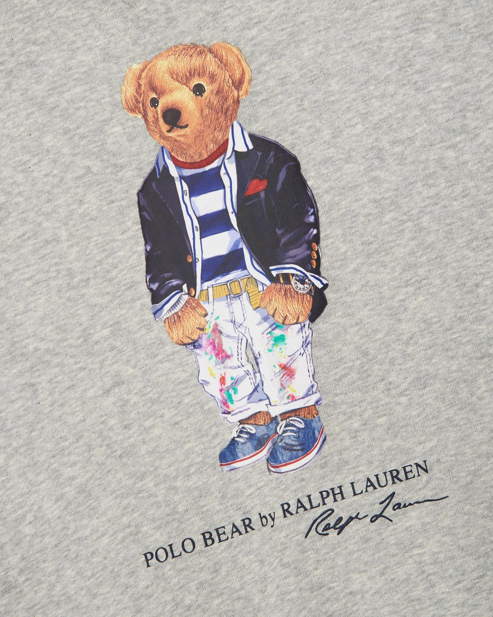 POLO RALPH LAUREN PREPPY BEAR CREW NECK SWEATSHIRT GREY