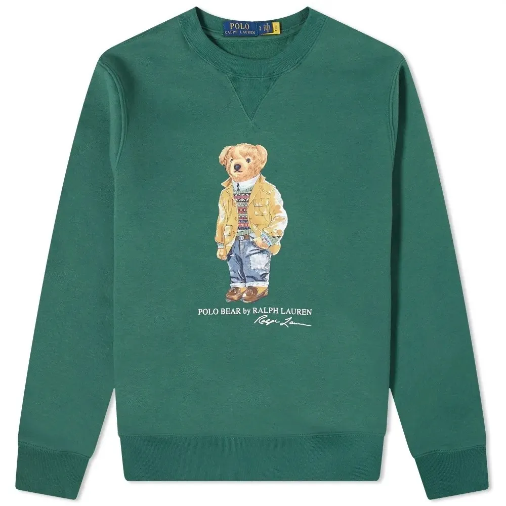 POLO RALPH LAUREN SMART BEAR CREW NECK SWEATSHIRT GREEN