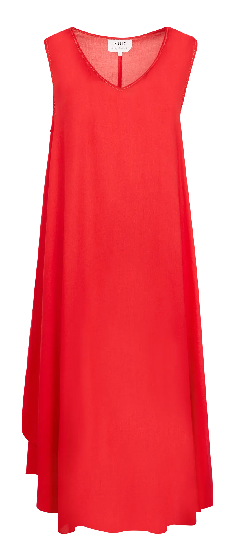 RIMITI - Vestido midi holgado sin mangas en rojo