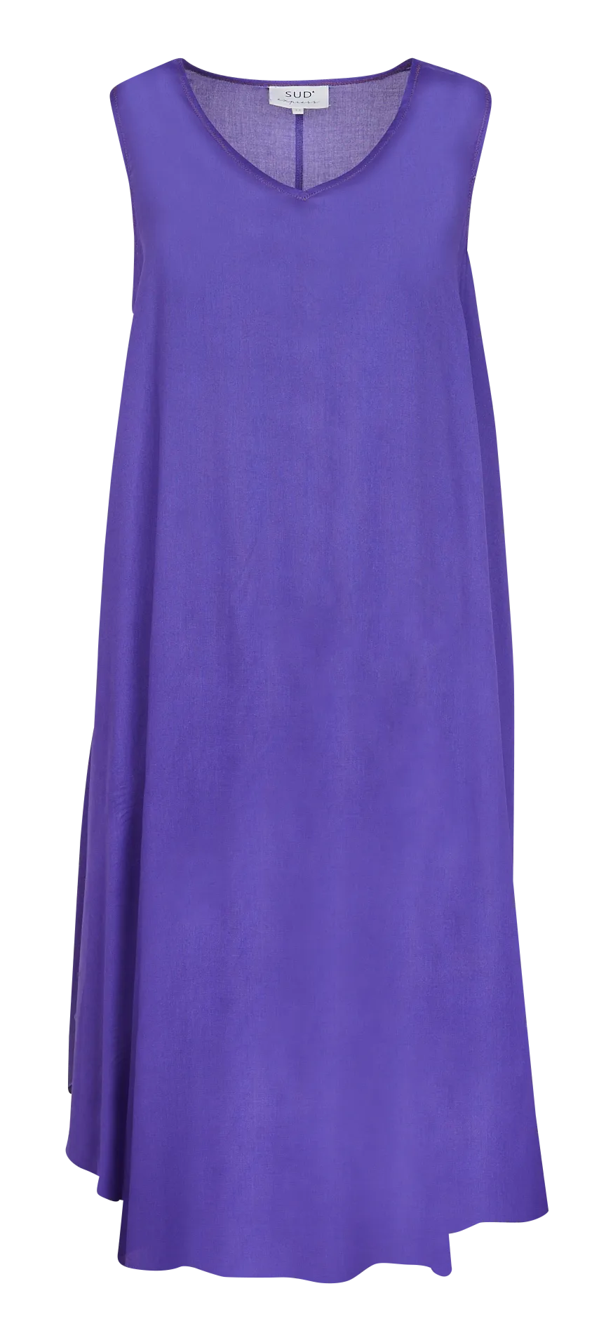 RIMITI - Vestido midi holgado sin mangas en violeta