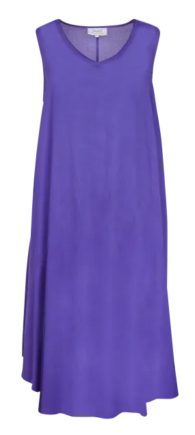 RIMITI - Vestido midi holgado sin mangas en violeta