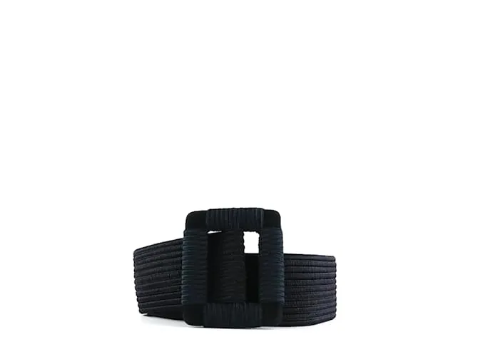 SAINT LAURENT Cinturones T.cm 85 paño Negro 