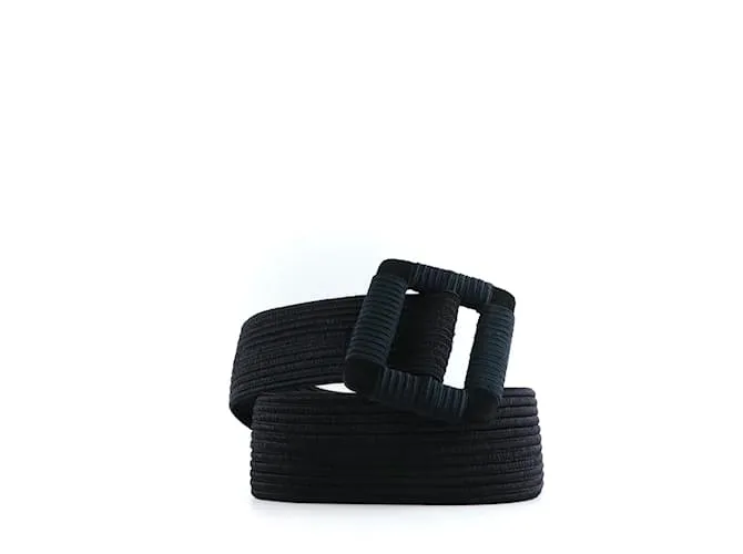 SAINT LAURENT Cinturones T.cm 85 paño Negro 