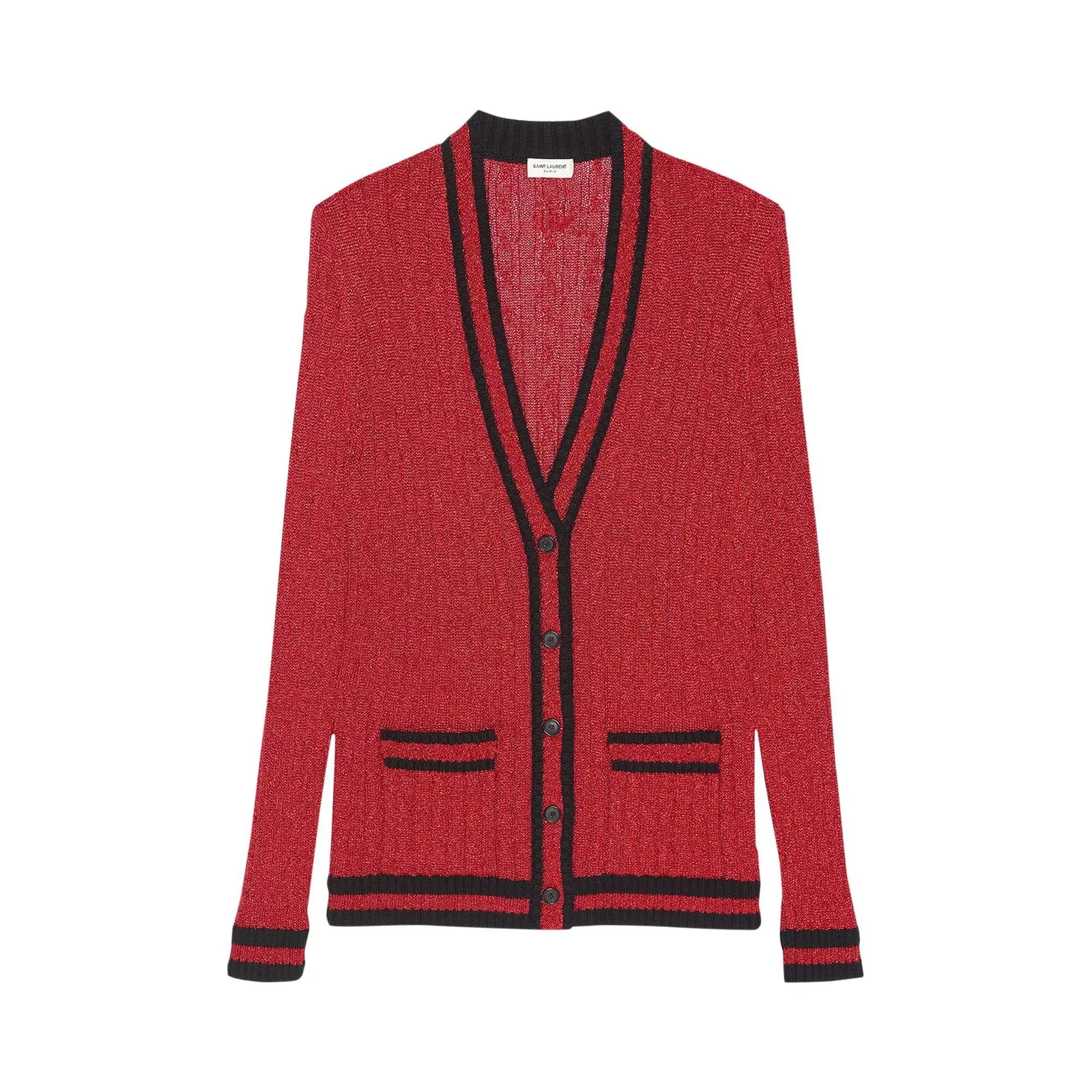 Saint Laurent Long Knit College Cardigan