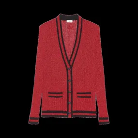 Saint Laurent Long Knit College Cardigan