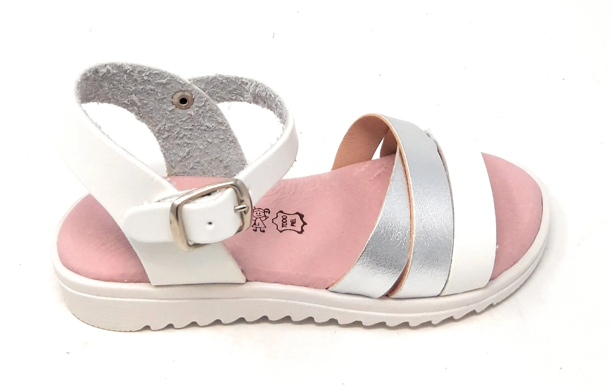 SANDALIAS DANIELA KIDS BLANCO-PLATA