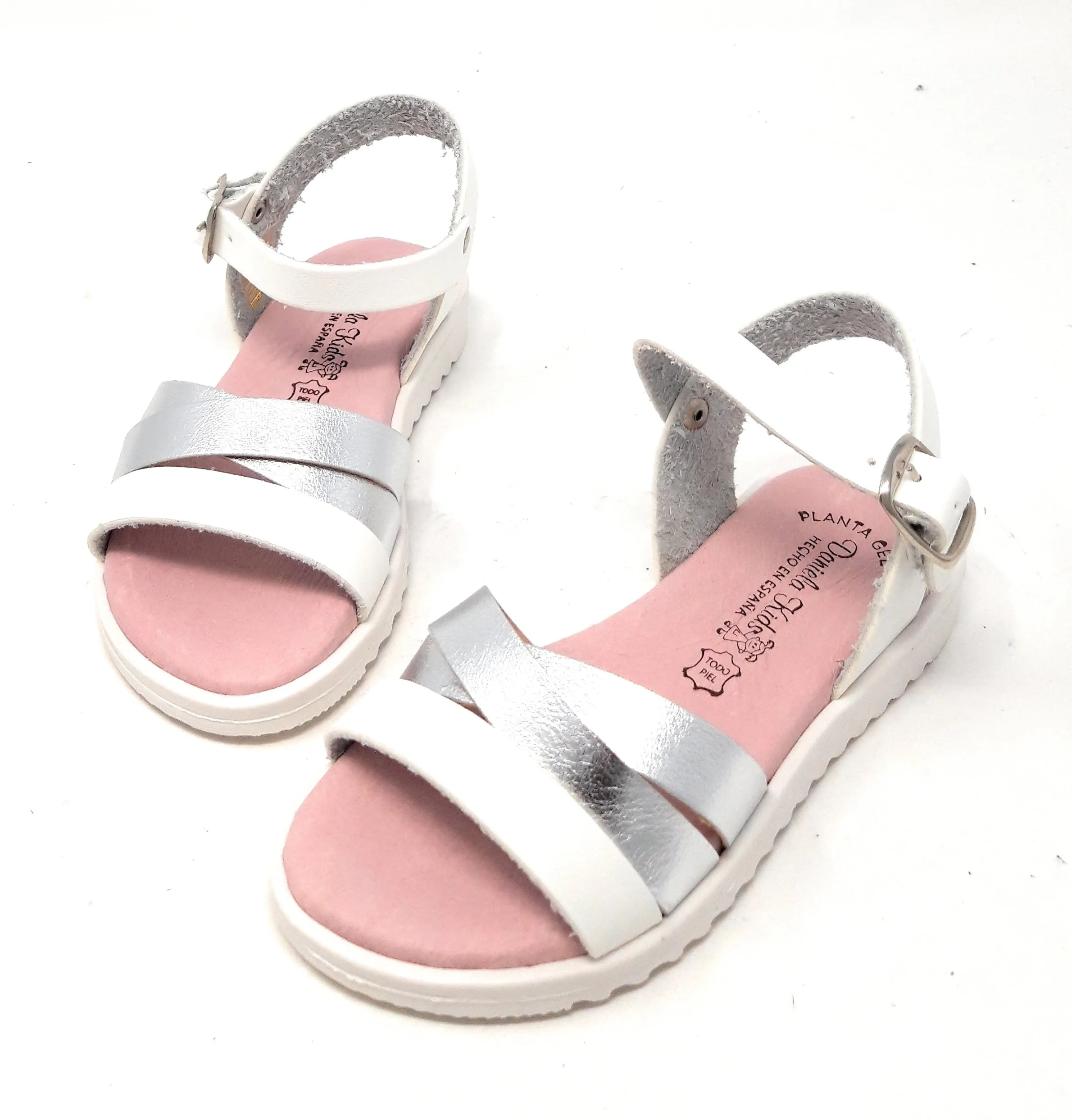 SANDALIAS DANIELA KIDS BLANCO-PLATA