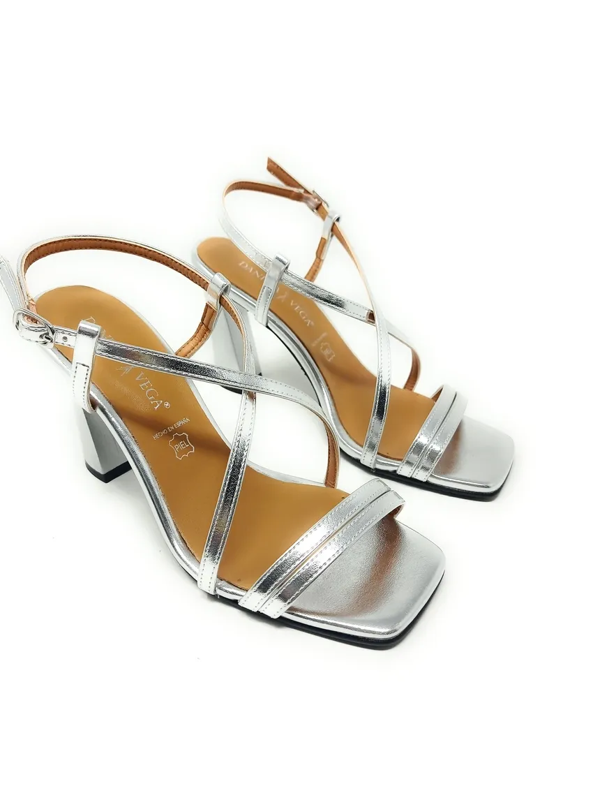 SANDALIAS DANIELA VEGA 2270 NAPA METAL PLATA