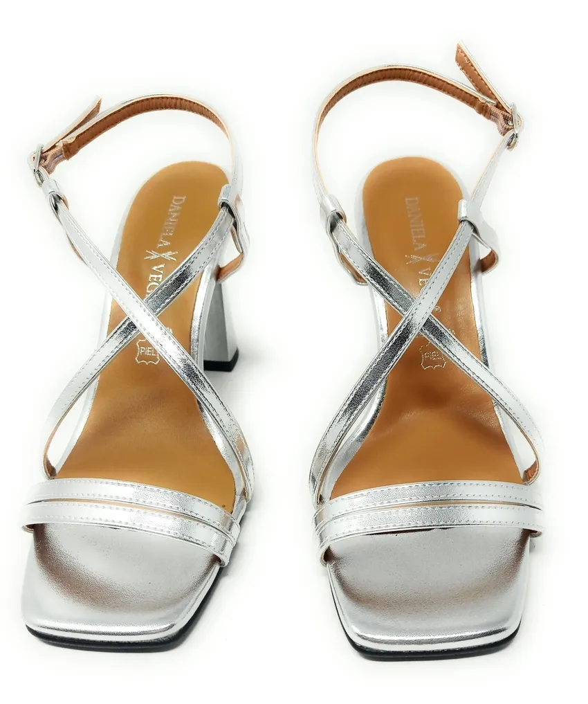 SANDALIAS DANIELA VEGA 2270 NAPA METAL PLATA