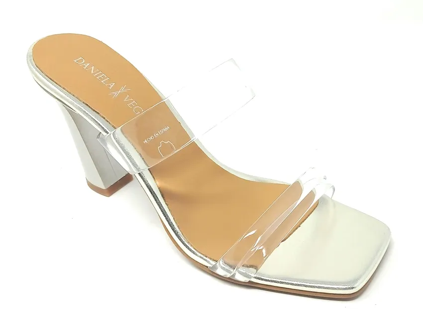 SANDALIAS DANIELA VEGA 2272 METAL TRANSPARENTE