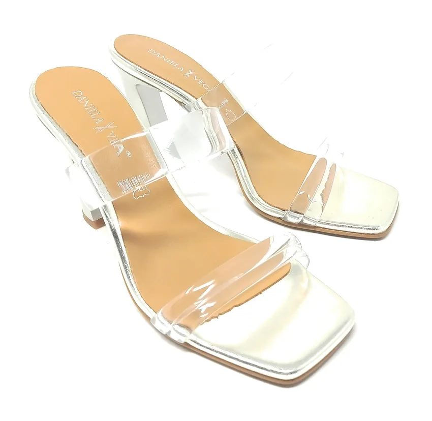 SANDALIAS DANIELA VEGA 2272 METAL TRANSPARENTE