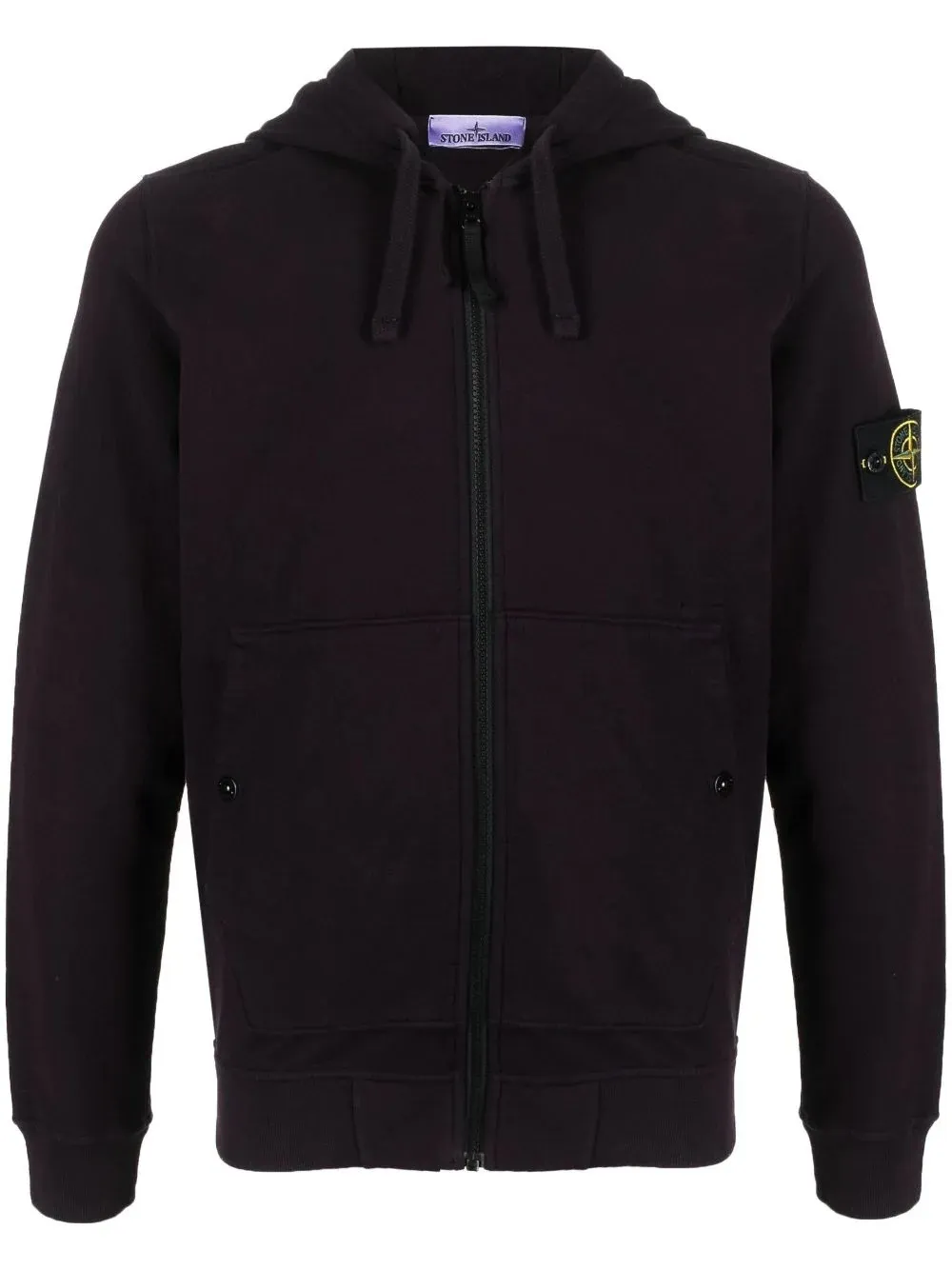 STONE ISLAND 61620 FULL ZIP HOODED SWEATSHIRT DARK BURGUNDY