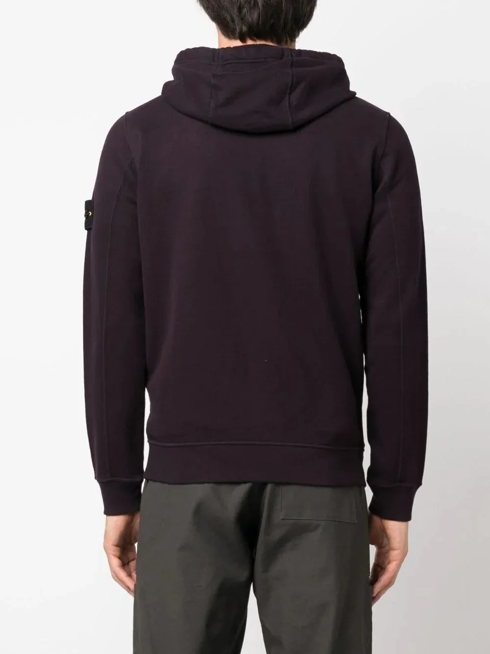 STONE ISLAND 61620 FULL ZIP HOODED SWEATSHIRT DARK BURGUNDY