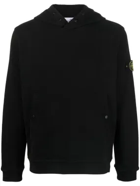 STONE ISLAND 61720 GARMENT DYED HOODED SWEATSHIRT BLACK