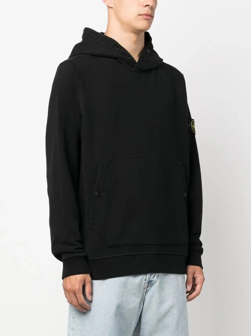 STONE ISLAND 61720 GARMENT DYED HOODED SWEATSHIRT BLACK