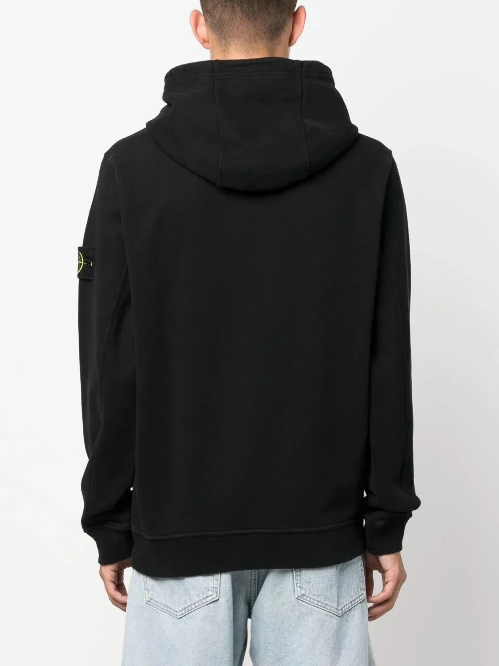 STONE ISLAND 61720 GARMENT DYED HOODED SWEATSHIRT BLACK