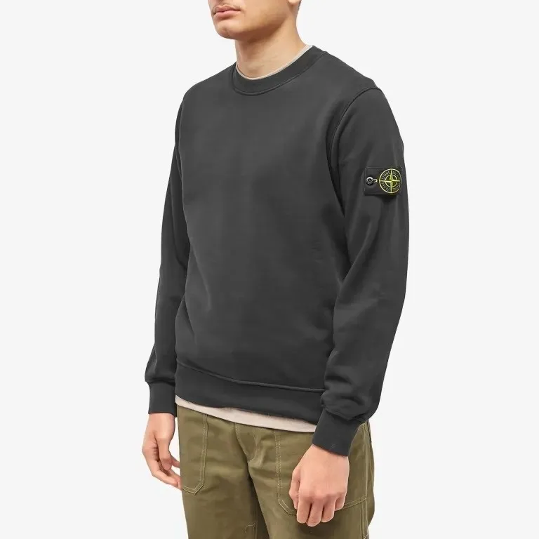 STONE ISLAND 63051 CREW NECK SWEATSHIRT BLACK