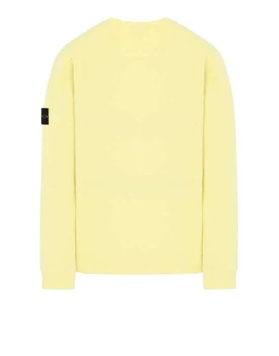 STONE ISLAND 65560 OLD DYE TREATMENT CREWNECK SWEATSHIRT LEMON