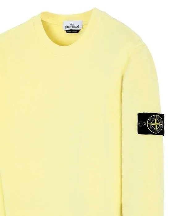 STONE ISLAND 65560 OLD DYE TREATMENT CREWNECK SWEATSHIRT LEMON