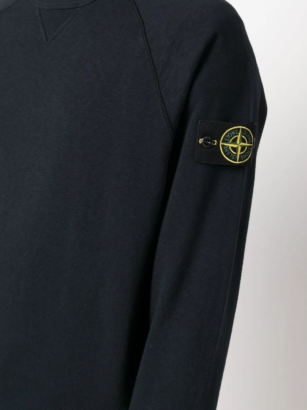 STONE ISLAND 66360 'OLD TREATMENT' CREW NECK SWEATSHIRT NAVY BLUE