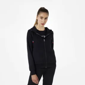 Sudadera afelpada con capucha y cremallera integral Logo para mujer