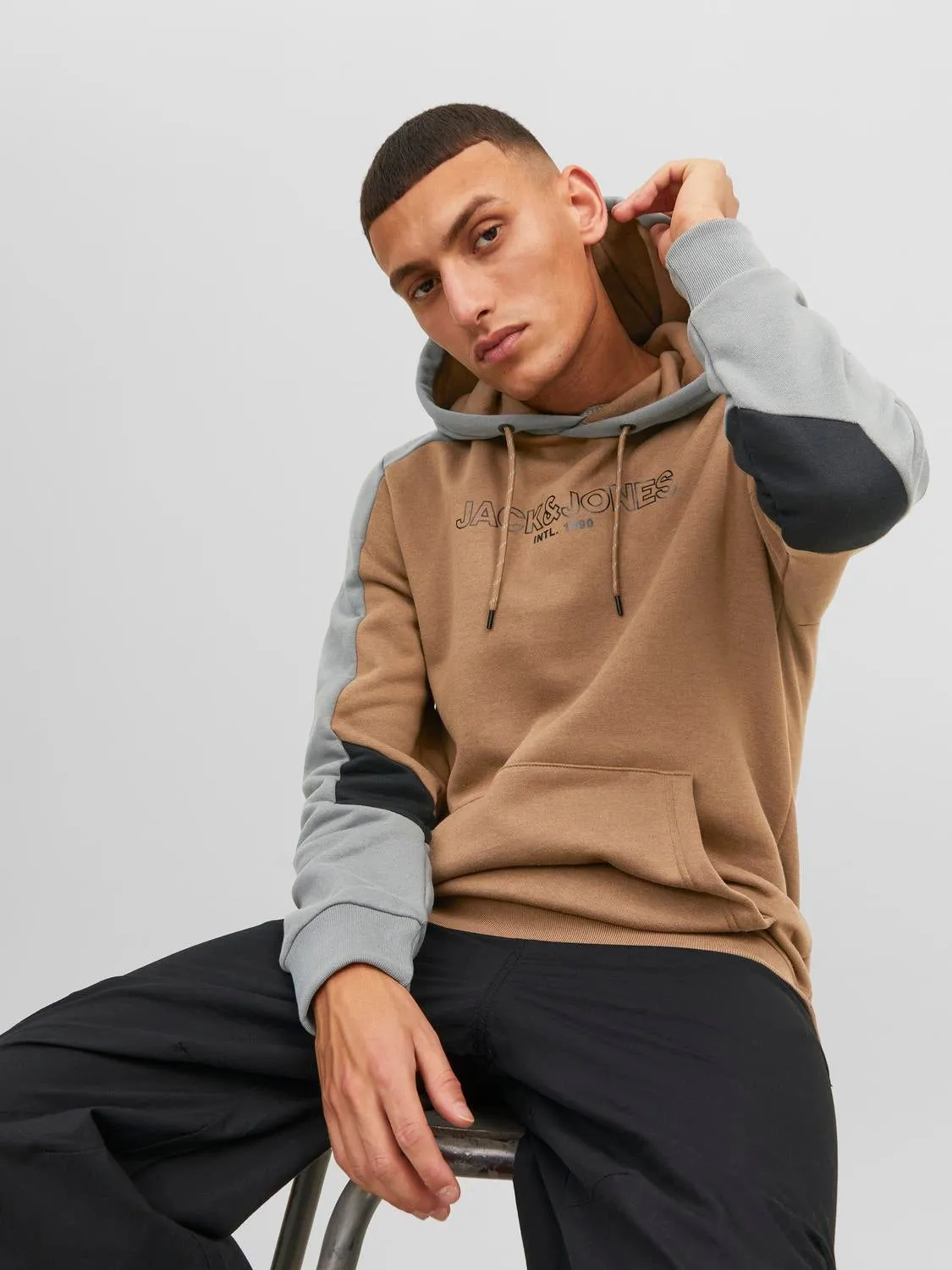 Sudadera con capucha Bloques de color | Beige | Jack & Jones®