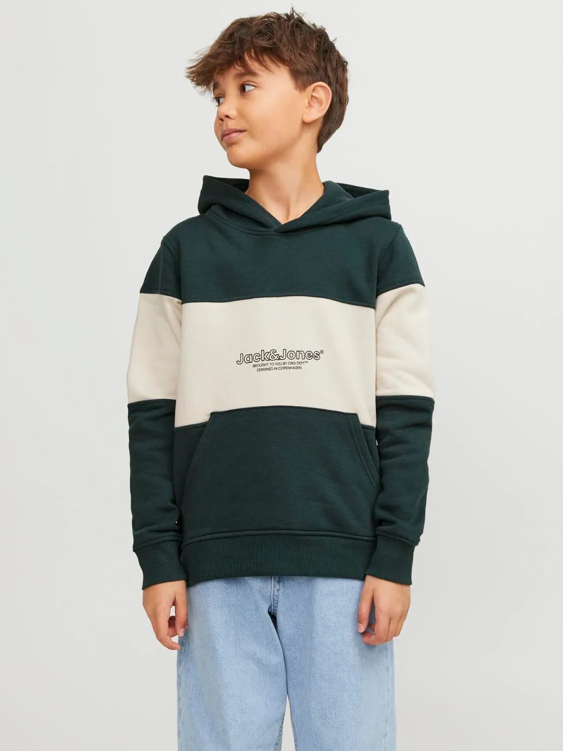 Sudadera con capucha Estampado Junior | Verde intermedio | Jack & Jones®